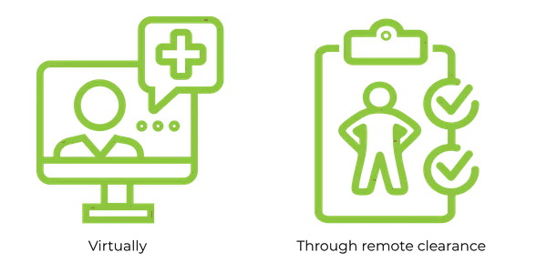 Virtual appointment and clearance icon graphics