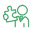 person holding puzzle piece icon