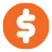 Dollar sign orange icon