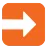 orange arrow icon in orange