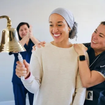 Woman ringing bell